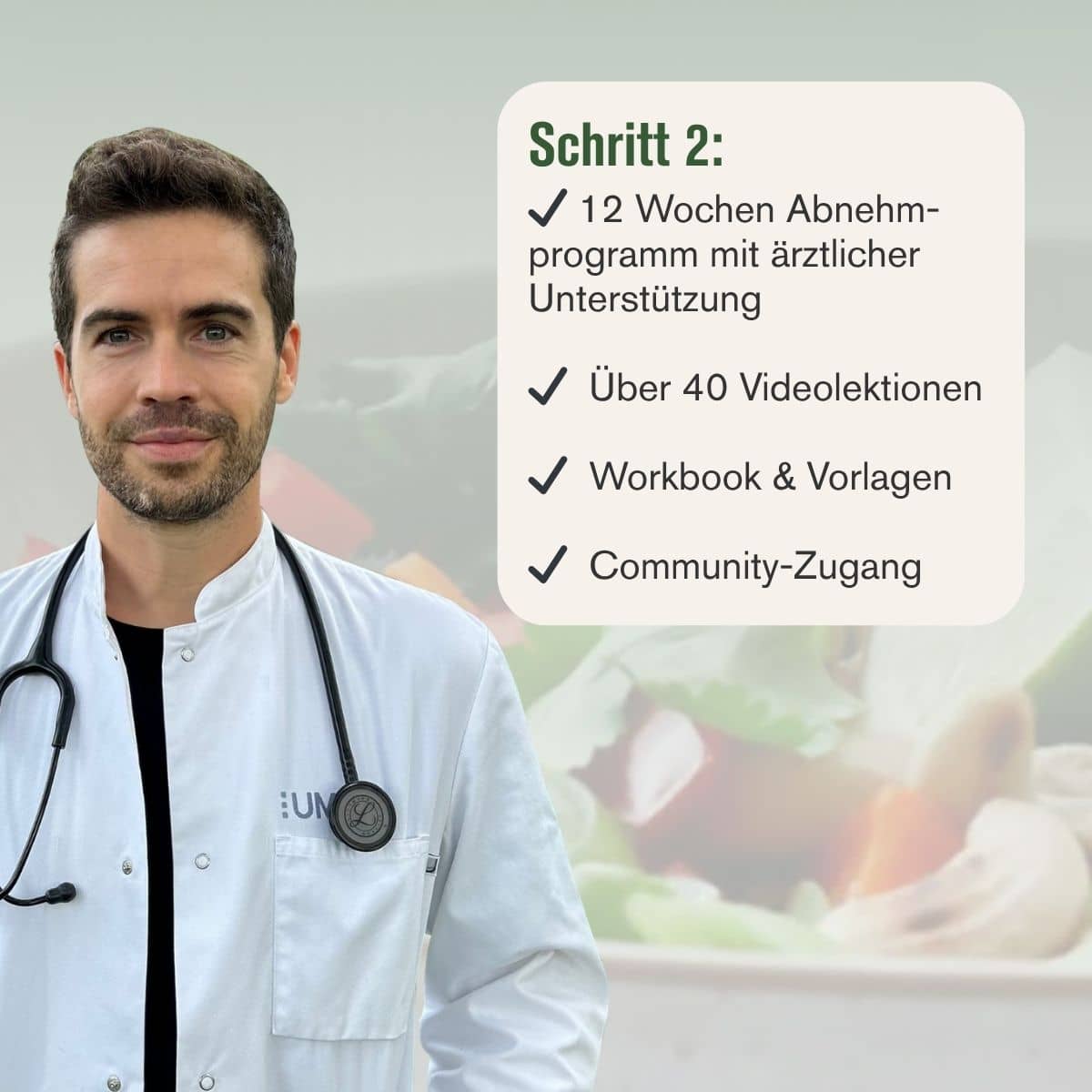Arzt und Vorstellung Abnehmprogramm