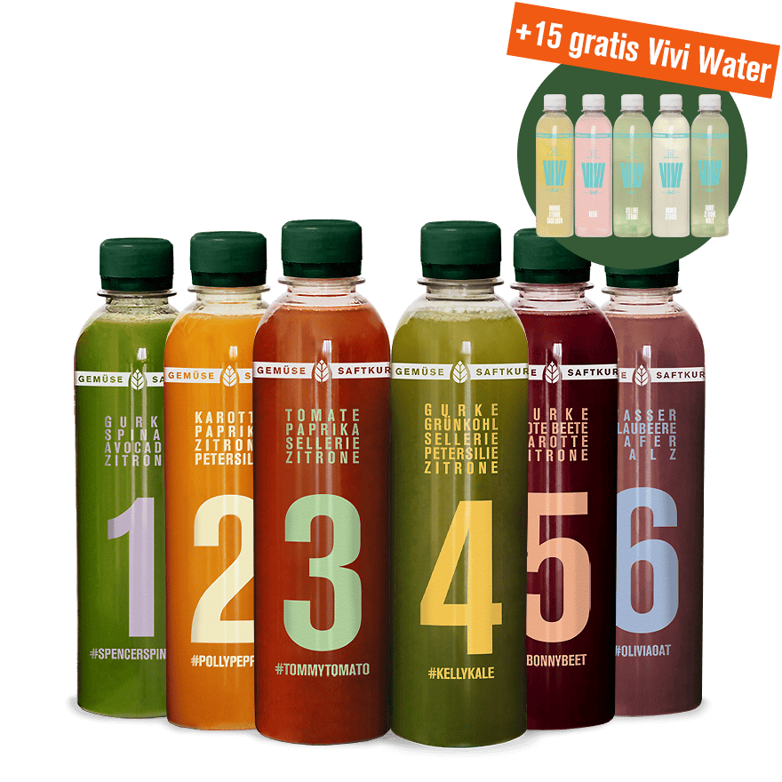 7-Tage Gemüse-Saftkur+ 15 gratis Vivi Water
