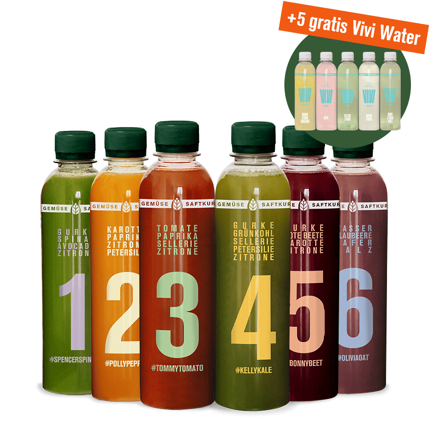 3-Tage Gemüse-Saftkur+ 5 gratis Vivi Water